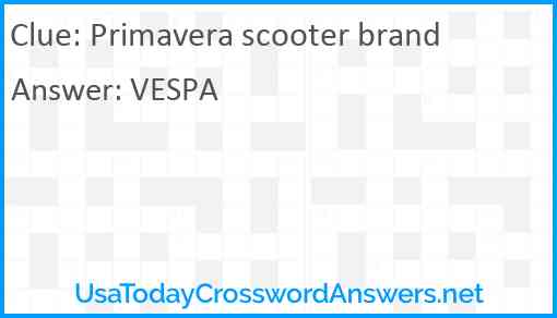 Primavera scooter brand Answer