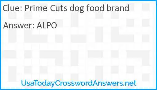 Prime Cuts dog food brand Answer