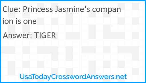 Princess Jasmine's companion is one Answer