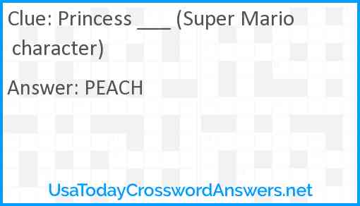 Princess ___ (Super Mario character) Answer