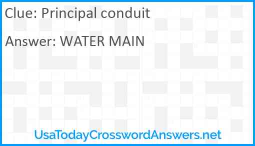 Principal conduit Answer