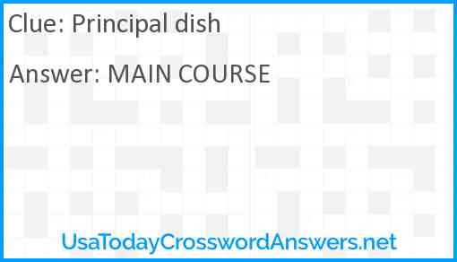 Principal dish Answer