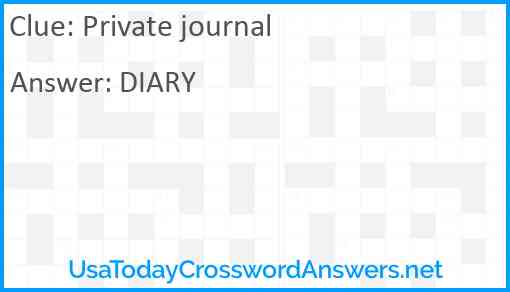 Private journal Answer