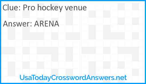 Pro hockey venue Answer