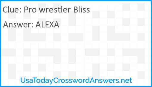 Pro wrestler Bliss Answer