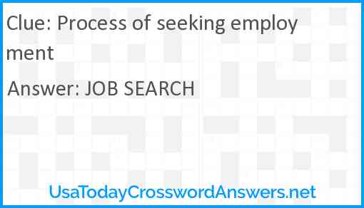 Process of seeking employment Answer