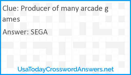 Producer of many arcade games Answer