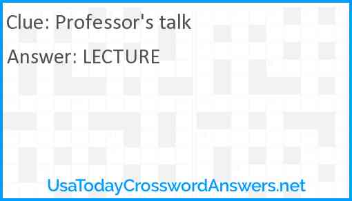 Professor's talk Answer