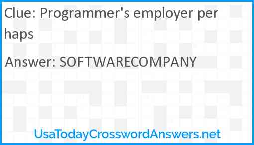 Programmer's employer perhaps Answer