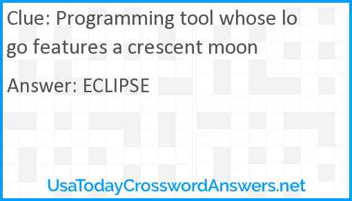 Programming tool whose logo features a crescent moon Answer