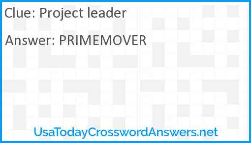 Project leader Answer
