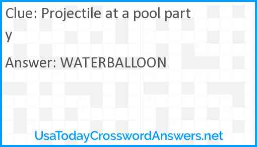 Projectile at a pool party Answer