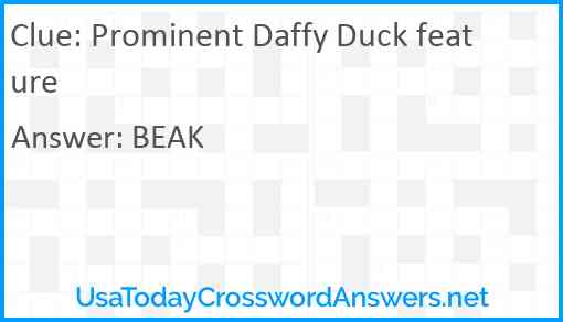 Prominent Daffy Duck feature Answer