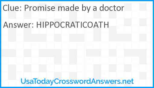 Promise made by a doctor Answer