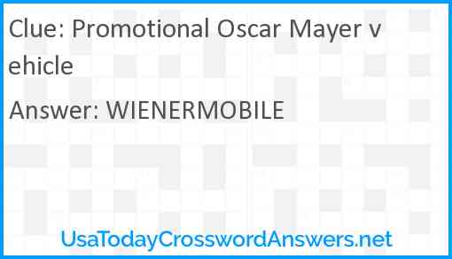 Promotional Oscar Mayer vehicle Answer