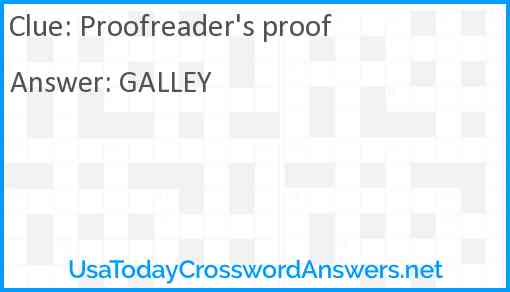 Proofreader's proof Answer
