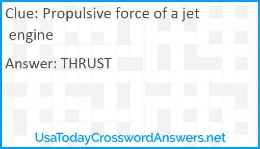 Propulsive force of a jet engine Answer