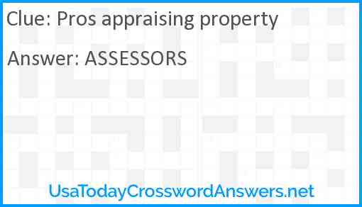 Pros appraising property Answer