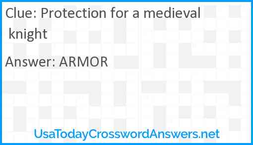 Protection for a medieval knight Answer