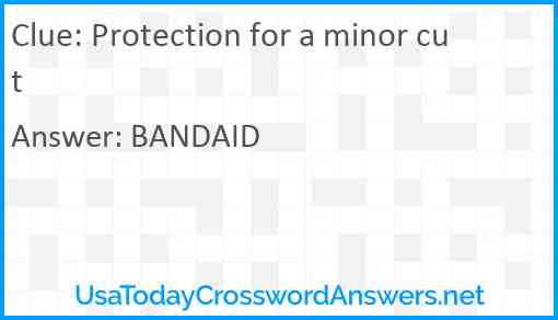 Protection for a minor cut Answer