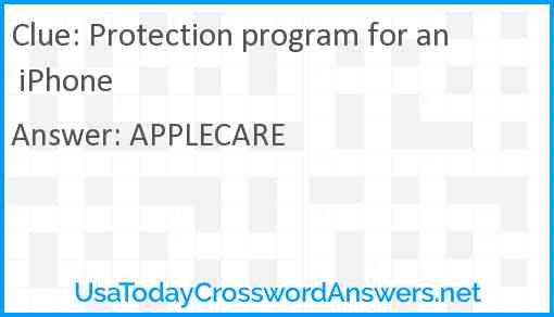 Protection program for an iPhone Answer