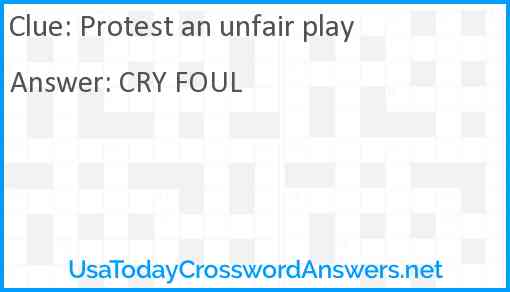 Protest an unfair play Answer