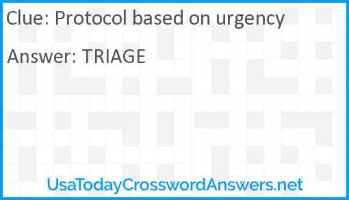 Protocol based on urgency Answer