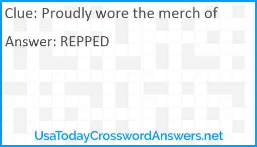 Proudly wore the merch of Answer