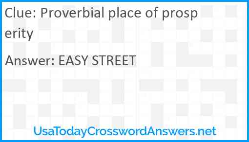 Proverbial place of prosperity Answer