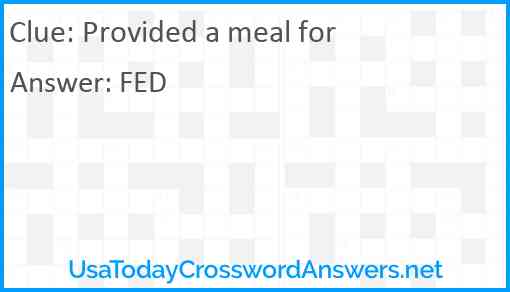 Provided a meal for Answer