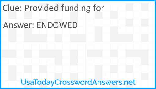 Provided funding for Answer