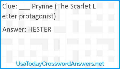 ___ Prynne (The Scarlet Letter protagonist) Answer