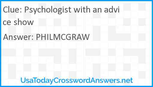Psychologist with an advice show Answer
