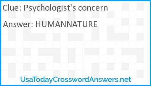 Psychologist's concern Answer