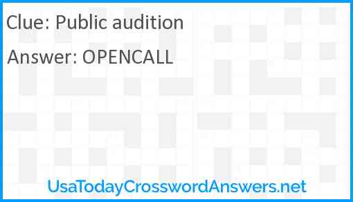 Public audition Answer