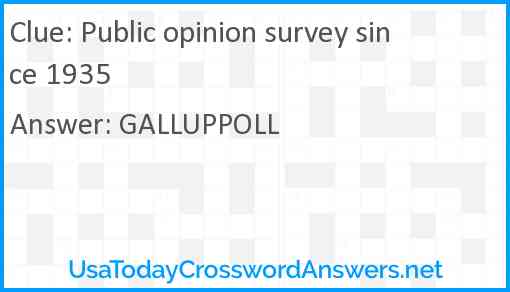 Public opinion survey since 1935 Answer