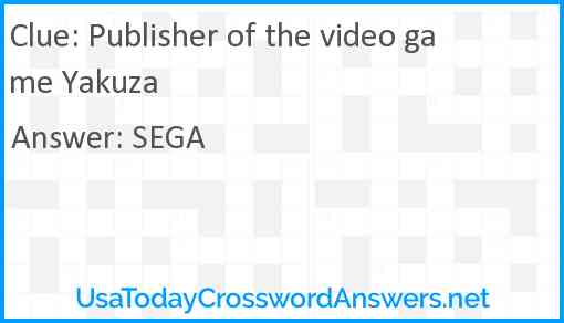 Publisher of the video game Yakuza Answer