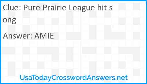 Pure Prairie League hit song Answer
