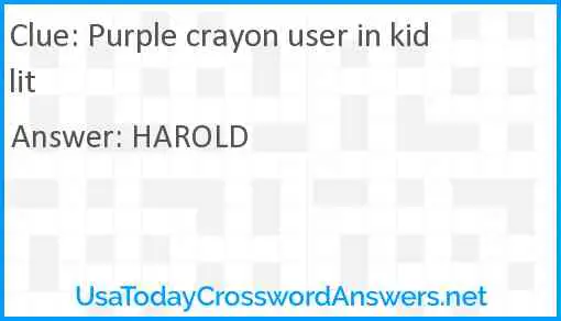Purple crayon user in kidlit Answer
