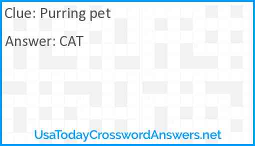 Purring pet Answer