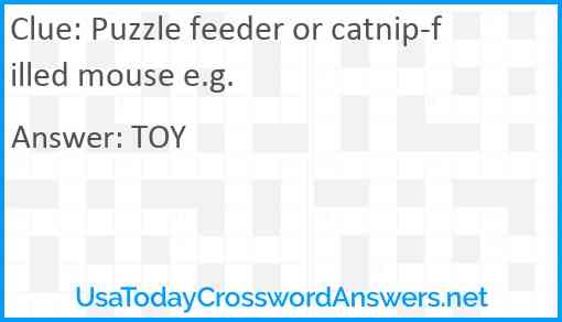 Puzzle feeder or catnip-filled mouse e.g. Answer