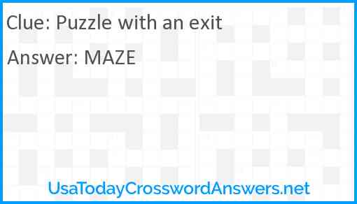 Puzzle with an exit Answer