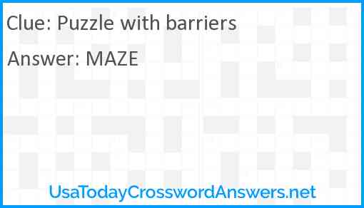 Puzzle with barriers Answer