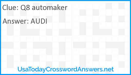 Q8 automaker Answer