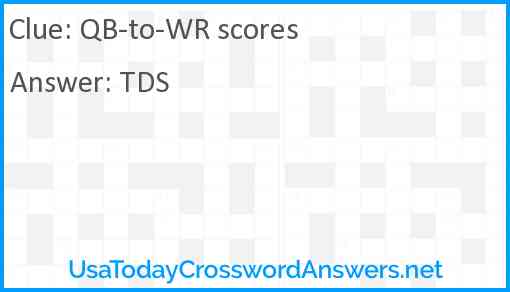 QB-to-WR scores Answer