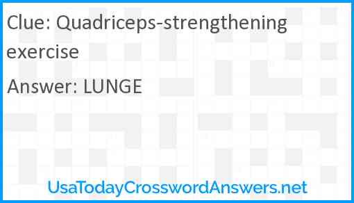 Quadriceps-strengthening exercise Answer