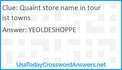 Quaint store name in tourist towns Answer