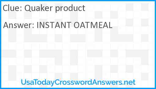 Quaker product Answer