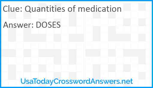 Quantities of medication Answer