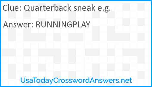 Quarterback sneak e.g. Answer